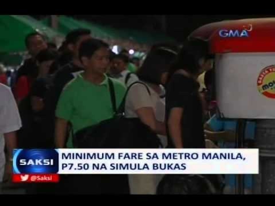 Saksi: Minimum fare sa Metro Manila, P7.50 na simula Biyernes
