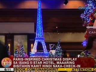 Paris-inspired Christmas display sa isang 5-star hotel, maaaring bisitahin kahit hindi naka-check-in