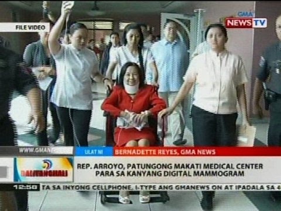 Rep. Arroyo, patungong Makati Medical Center para sa kanyang digital mammogram