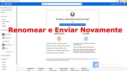 ERRO ao Postar Videos dailymotion 2017