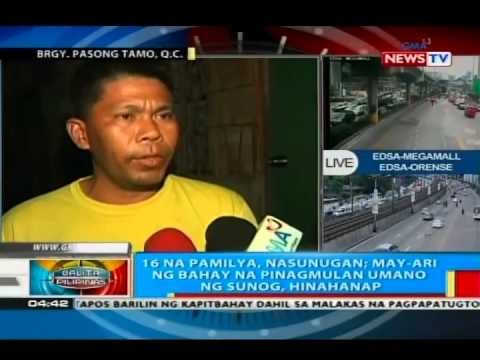 16 na pamilya sa Quezon City, nasunugan ng bahay dahil umano sa napabayaang gasera