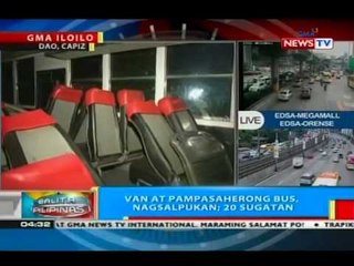 Van at pampasaherong bus, nagsalpukan sa Dao, Capiz; 20 sugatan