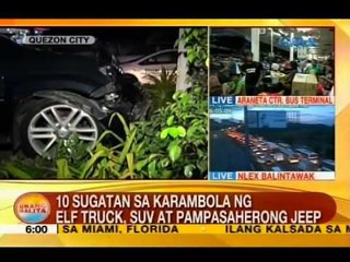 UB: 10 sugatan sa karambola ng Elf truck, SUV at pampasaherong jeep sa EDSA-Muñoz