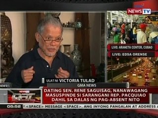Dating Sen. Saguisag, nanawagang masuspinde si Rep. Pacquiao dahil sa dalas ng pag-absent nito