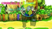 Super mario surprise eggs Animals names - Fat hulk dinosaur gorilla finger family Rhymes 3d