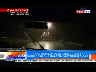 NTG: Ilang kalsada sa Agusan del Sur, nag-zero visibility dahil sa ulang dala ng Bagyong Seniang