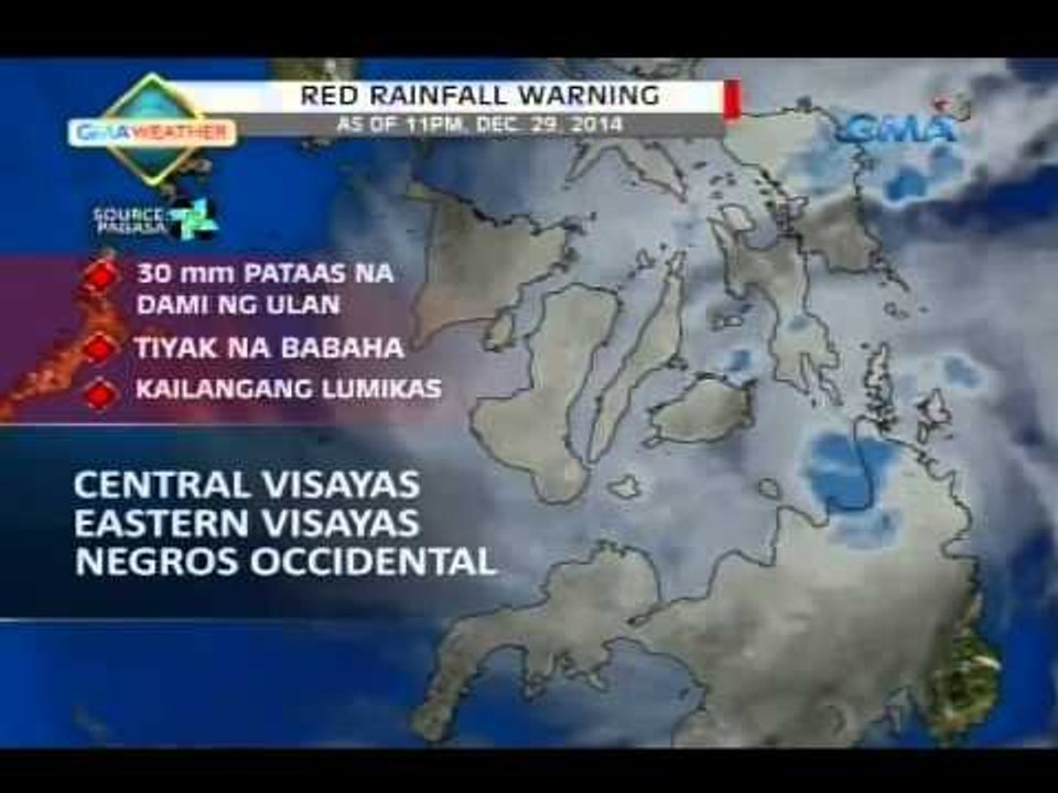 Saksi: Red rainfall warning: Central Visayas, Eastern Samar, Negros Occidental
