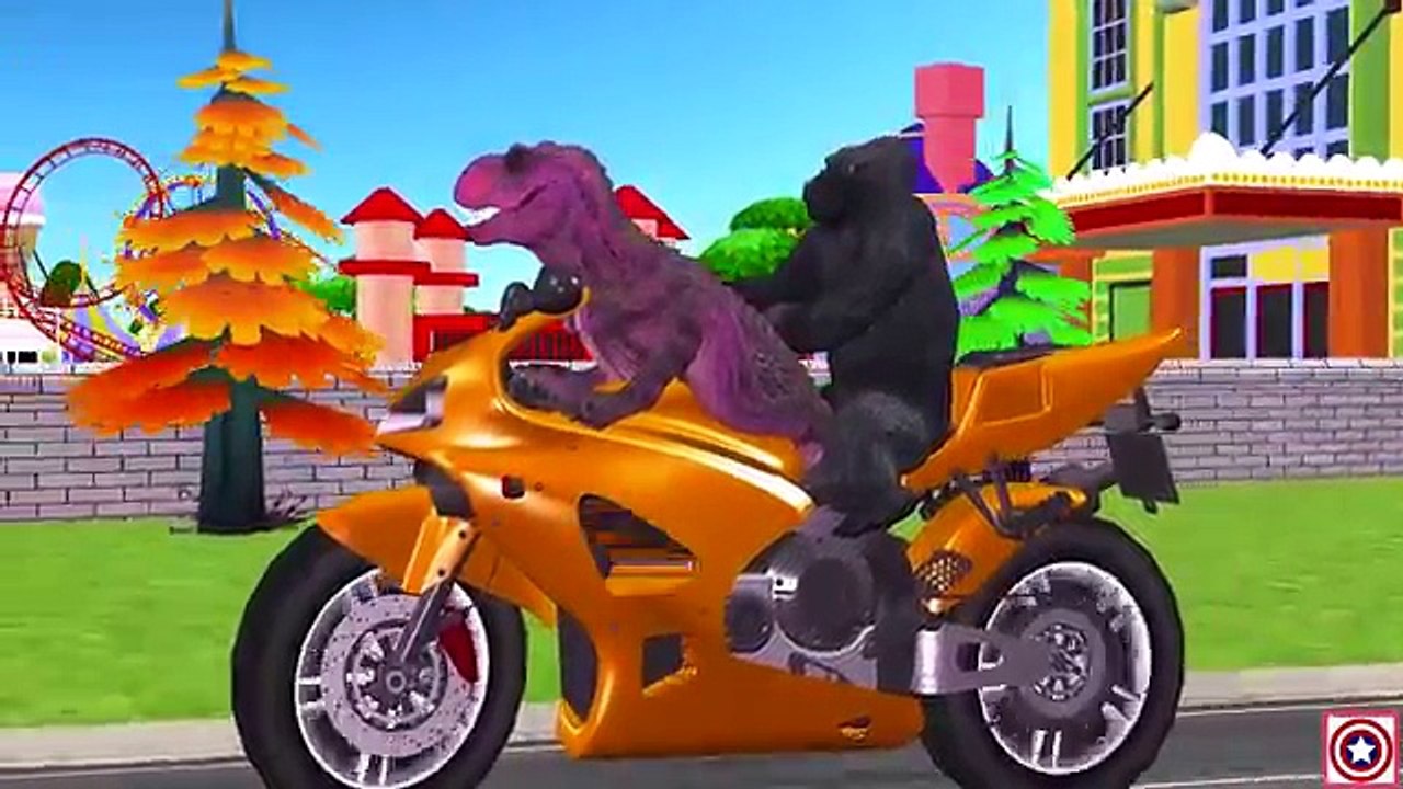 Динозавр Шалость Сборник | Сумасшедший Динозавр Против Гориллы Мультфильмы Палец Семья Потешки