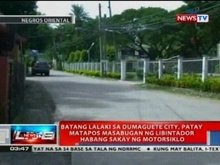 Batang lalaki sa Dumaguete City, patay matapos masabugan ng libintador habang sakay ng motorsiklo