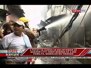 SONA: 3 patay sa sunog sa Balintawak sa Quezon City
