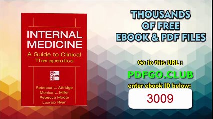 Internal Medicine A Guide to Clinical Therapeutics 1st Edition