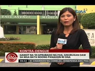 24 Oras: Gamot na 'di aprubado ng FDA, sinubukan daw sa mga bata noong panahon ni Ona