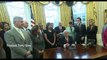 Breaking , President Donald Trump signs an executive order cutting government regulations - business