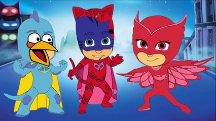 Скачать видео: Angry Birds PJ Masks Transform - PJ Masks Transform to Angry Birds Learn Colors Coloring Book