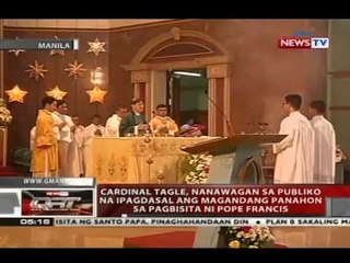 Cardinal Tagle, nanawagan sa publiko na ipagdasal ang magandang panahon sa pagbisita ni Pope Francis