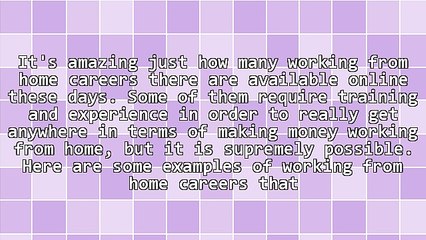 Working From Home Careers