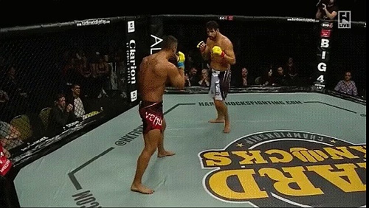 MMA FIGHTER STUNS FOE WITH KICK TO HEAD AND THEN KNOCKS HIM OUT WITH HUGE PUNCH,Hard Knocks 53 went down Friday night fr