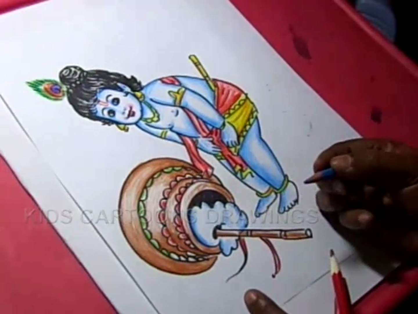 How to Draw Lord Little Krishna Drawing - video Dailymotion