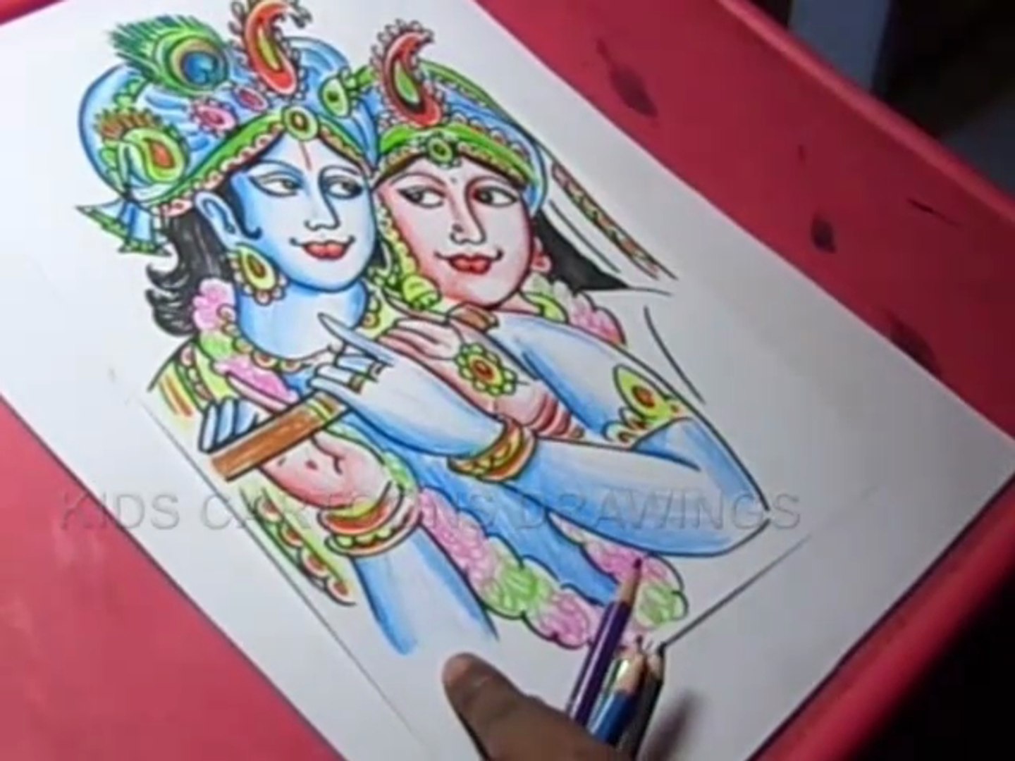How to Draw Lord Radha Krishna Color Drawing - video Dailymotion