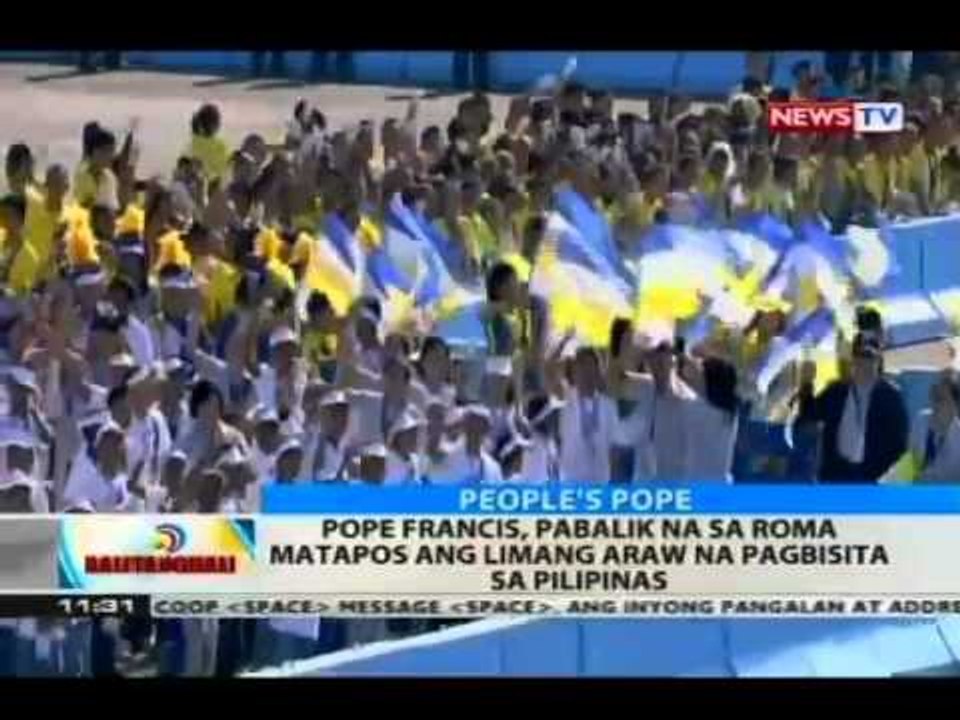 BT: Pope Francis, pabalik na sa Roma matapos ang 5 araw na pagbisita sa Pilipinas