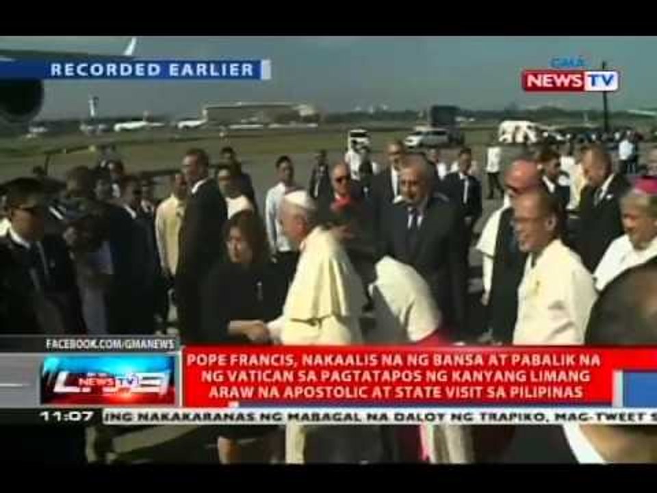 NTVL: Pope Francis, nakaalis na ng bansa at pabalik na ng Vatican