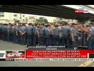 Kabuuan ng pastoral visit ni Pope Francis sa Pilipinas, generally peaceful ayon sa AFP at PNP