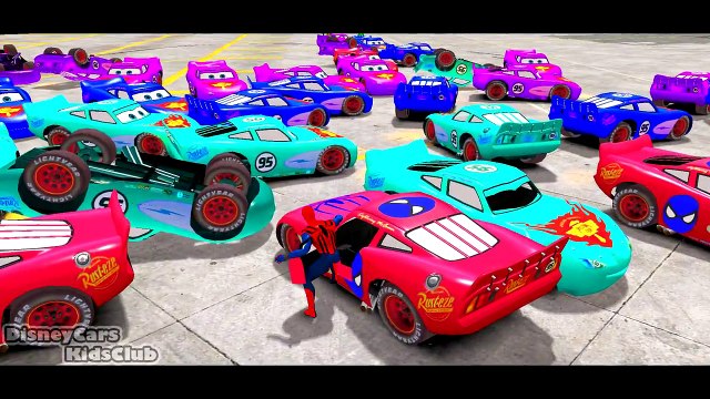 COLORS SPIDERMAN & LIGHTING MCQUEEN EPIC PARTY COLORS SUPER CARS Superhero fun Movie + Songs