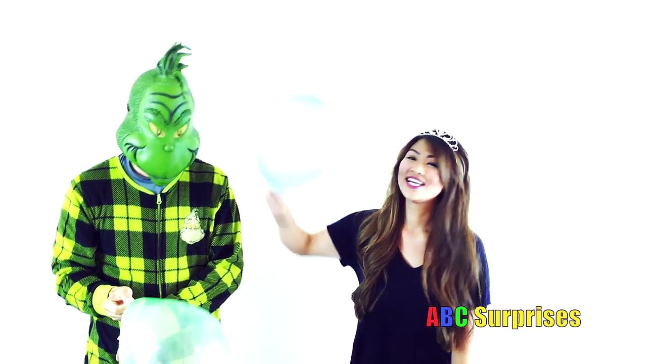 Grinch Vs Princess T Balloon Pop Challenge Game Learn Color Marvel 500 Blind Bag Toy Egg Surprise