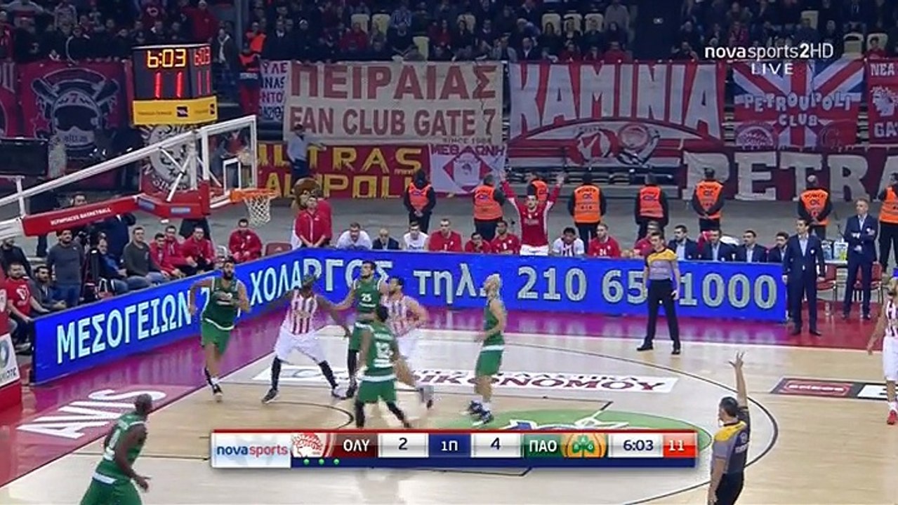 ΟΛΥΜΠΙΑΚΟΣ - ΠΑΝΑΘΗΝΑΙΚΟΣ ΚΥΠΕΛΛΟ ΕΛΛΑΔΑΣ BASKET 2016-17 - ΗΜΙΤΕΛΙΚΟΙ 1ο Ημίχρονο