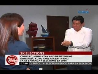 COMELEC, hinihintay ang desisyon ng kongreso kung pagsasabayin ang SK at Barangay Elections sa 2016