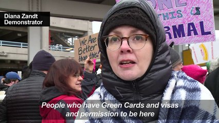 Activists protest Trump's immigration policy at JFK airport