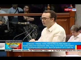 Senado, pinag-aaralan kung alinsunod sa kanilang patakaran ang pag-cite for contempt kay Mayor Binay