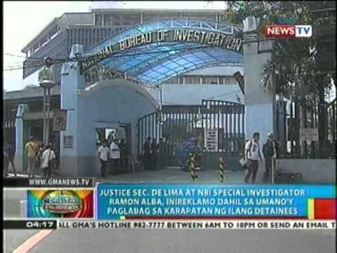BP: DOJ Sec. de Lima at NBI special investigator Ramon Alba, inireklamo