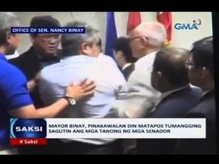 Saksi: Mayor Junjun Binay, binitbit sa session hall ng Senado pero pinalaya rin