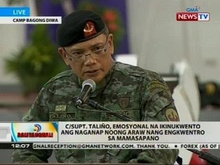 BT: Eulogy ni PNP-SAF OIC Noli Taliño para sa Fallen 44