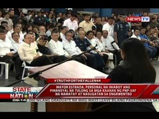 SONA: PNoy, nangako ng katarungan at tulong sa mga naulila ng 44 PNP-SAF