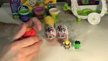 Play Doh Surprise balls - Angry Birds Marvel Spiderman and Kinder Surprise Transformers unboxing