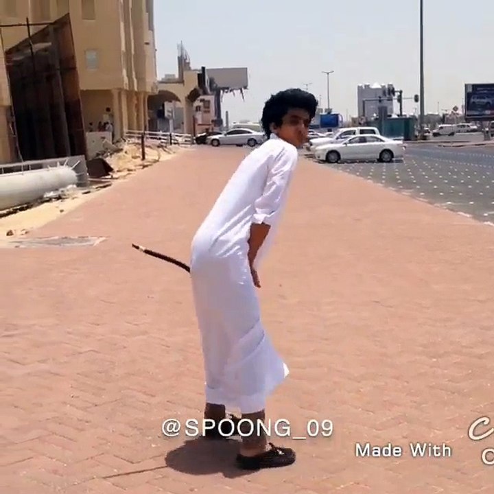 Arabic boy funny trick