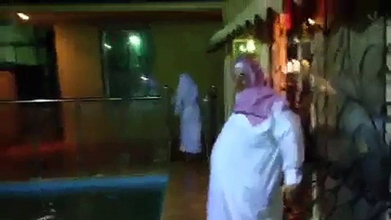 Arabic fat man fun with man
