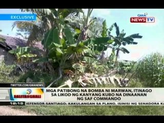 Mga tinamaan ng bala sa bakbakan, bakas sa kubo at mga gamit ng teroristang si Marwan