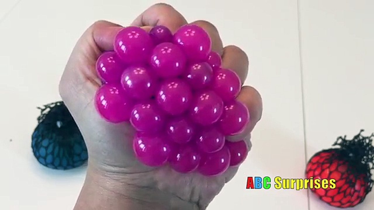 Cutting Open Squishy Mesh SLIME BALLS Changing Colors Stress Balls Learning Fun for Kids