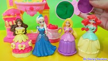 Play Doh Sparkle dresses Disney Princesses Magi clip doll Elsa Mix n match Belle Ariel Rapunzel