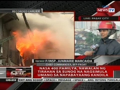 Nasa 400 pamilya, nawalan ng tirahan sa sunog na nagsimula umano sa napabayaang kandila