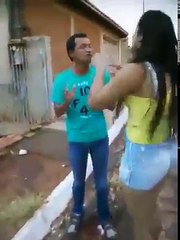 one girl hit the one boy slapping