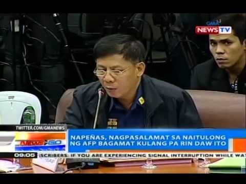 NTG: Napeñas, nagpasalamat sa naituling ng AFP bagamat kulang pa rin daw ito