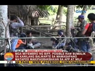 UB: BIFF members, posible raw bumalik sa kanilang balwarte sa Mamasapano matapos makipagbakbakan