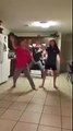 Two sisters recorded their choreography. Do not imagine, however, that the father is dancing behind them