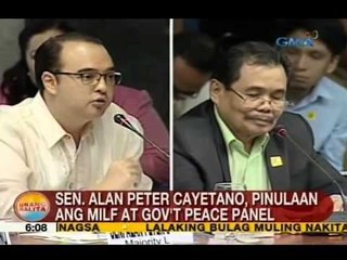 UB: Sen. Alan Peter Cayetano, pinulaan ang MILF at gov't peace panel