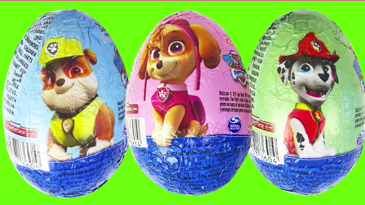 Paw Patrol Rumble Skye Marshall Surprise Eggs Kinder Huevos Sorpresa Patrulla Canina Juguetes