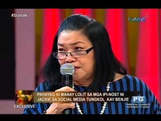 Startalk: Lolit Solis na manager ni Benjie Paras, may nais iparating kay Jackie Forster